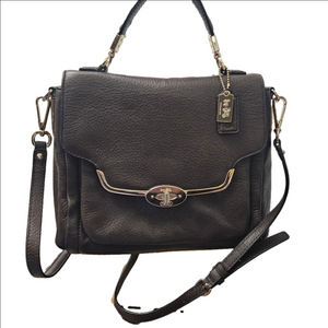 Coach Madison Sadie Flap Espresso Leather Satchel